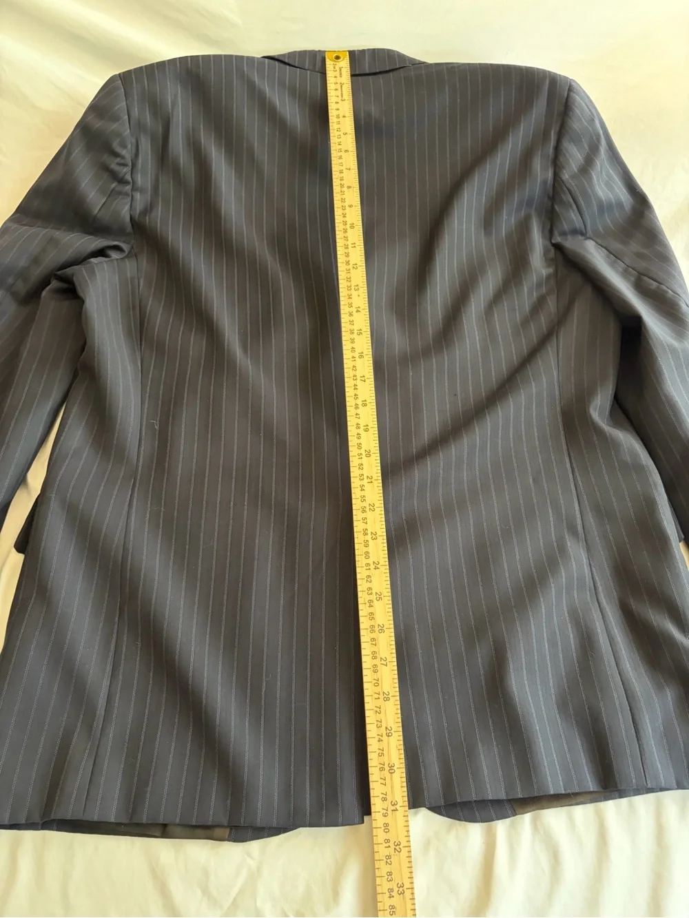 Harold Powell Men's Navy Pinstripe Sport Coat Blazer 100% Wool Size 42R